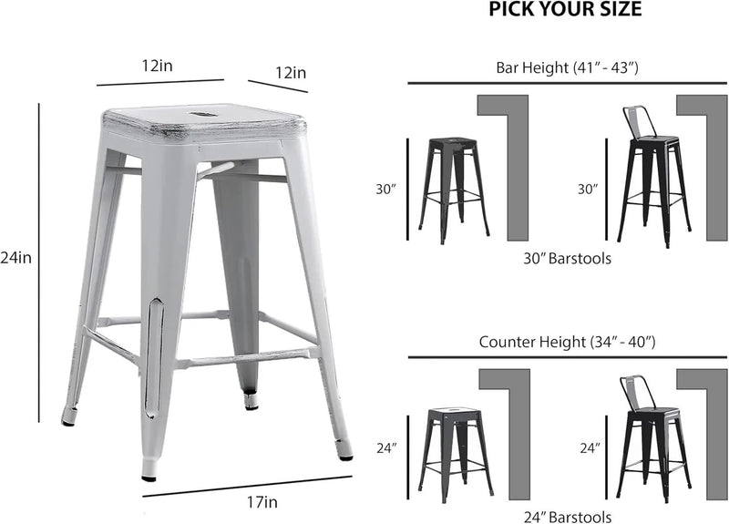 Backless Modern Industrial Bar Stools (Set of 2) by HouseOfZazla