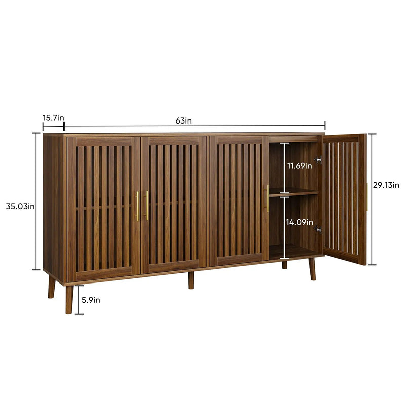 Grille Striped Sideboard Buffet Cabinet With Storage by Unique Piece Furniture