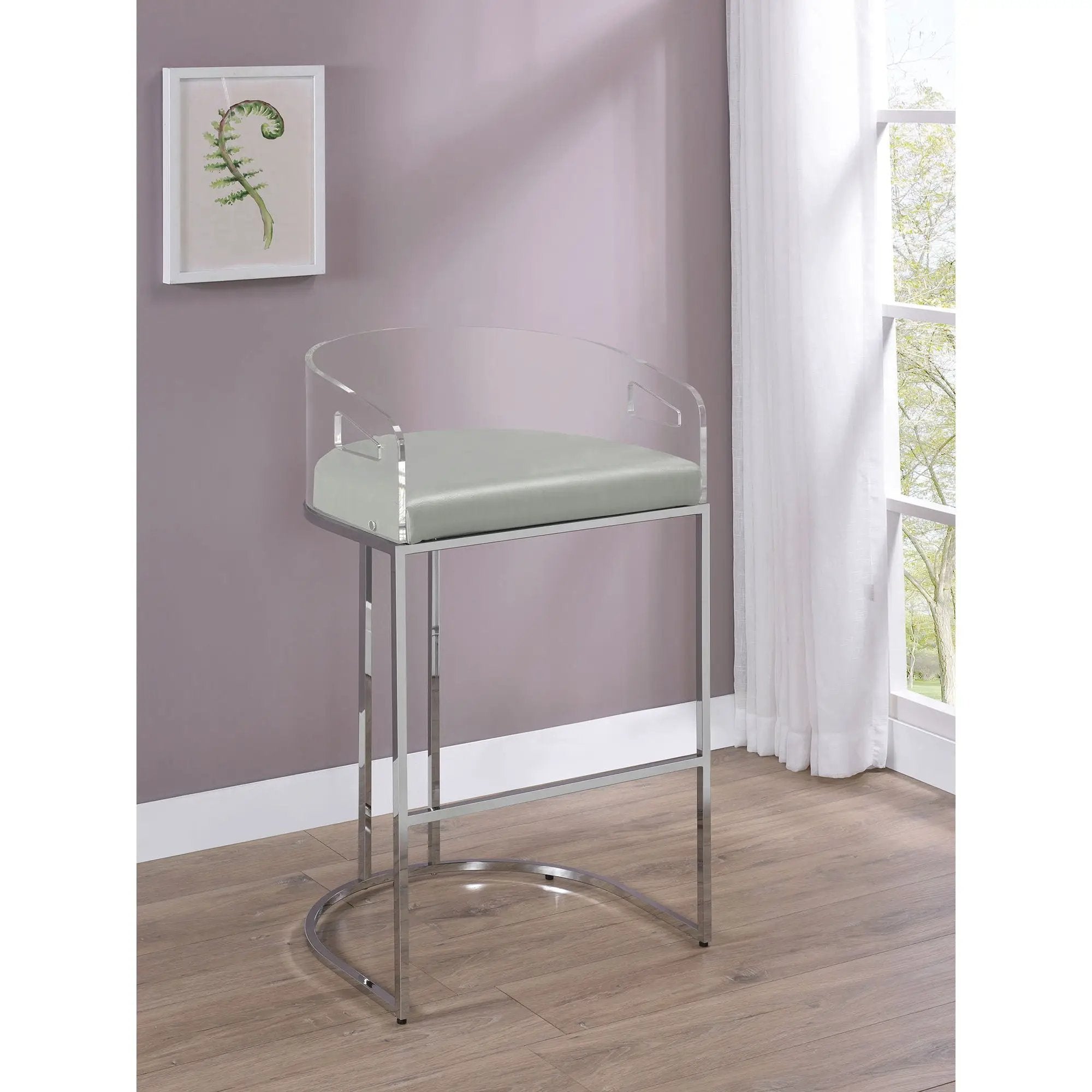 Mello - Upholstered Bar Chair (Set of 2) - Gray by HouseOfZazla