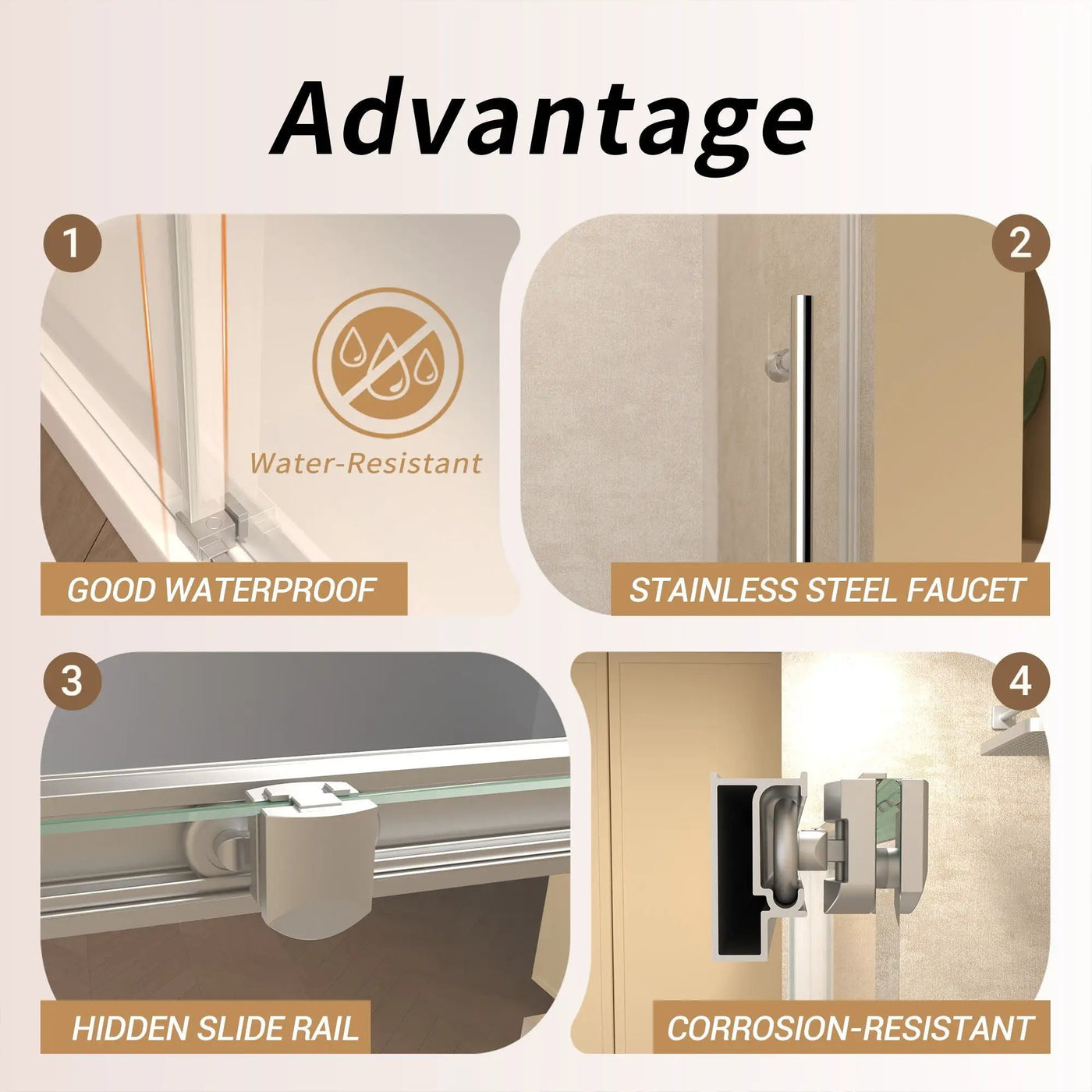 Frameless Single Sliding Shower Door With Handle by HouseOfZazla