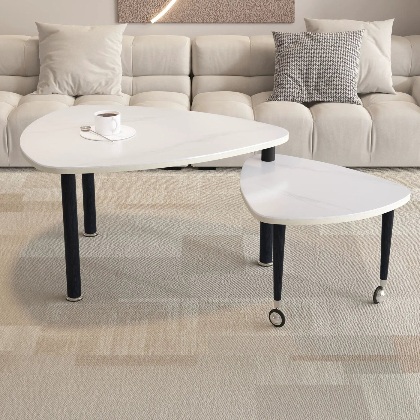 360 Degree Rotatable Coffee Table With Solid Legs by HouseOfZazla