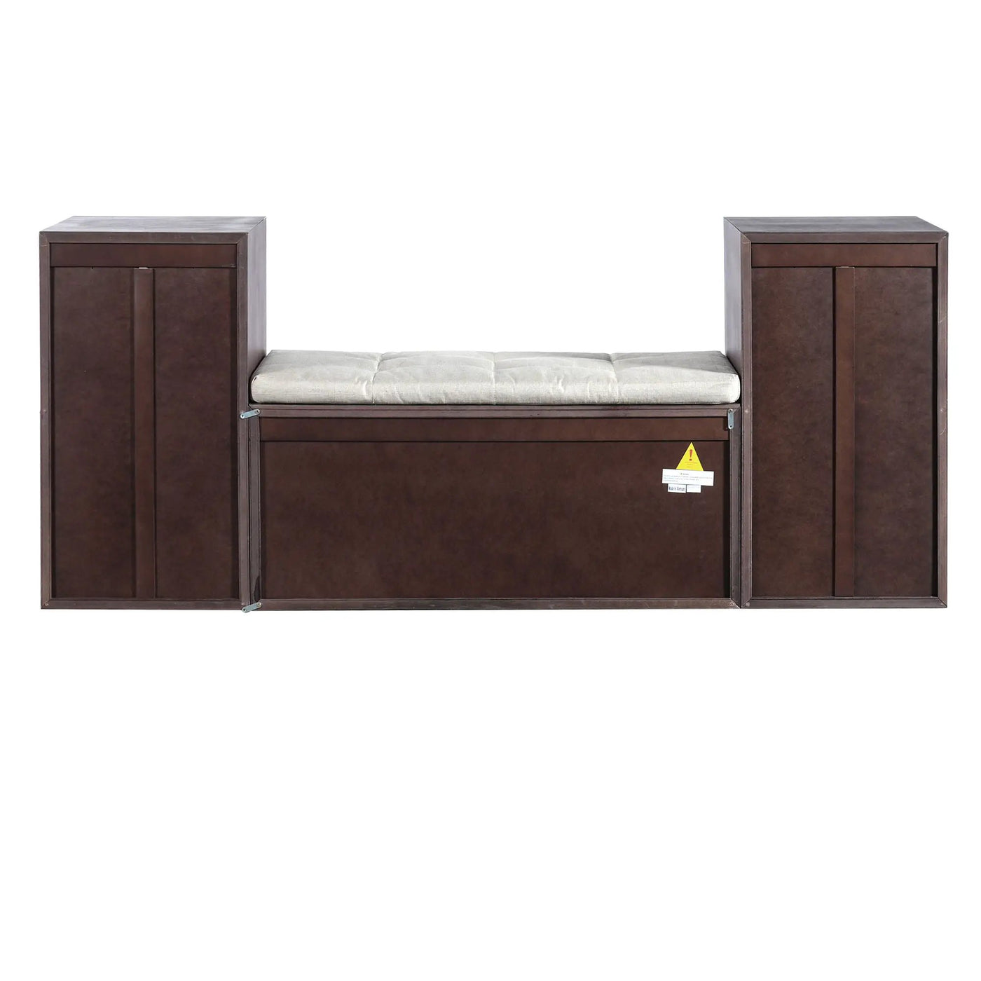 Entryway Storage Bench With Cushion, Drawers & Open Shelves by HouseOfZazla