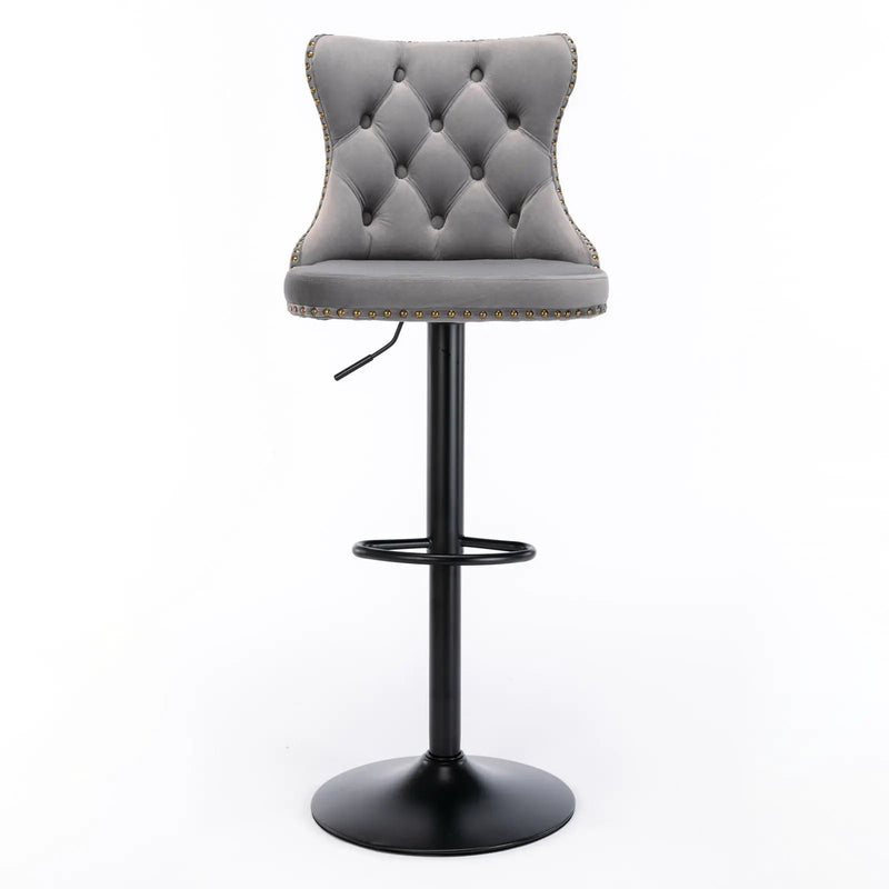 Swivel Barstools Adjusatble Seat Height, Modern Upholstered Bar Stools With Backs Comfortable Tufted For Home Pub And Kitchen Island (Set of 2) by Unique Piece Furniture
