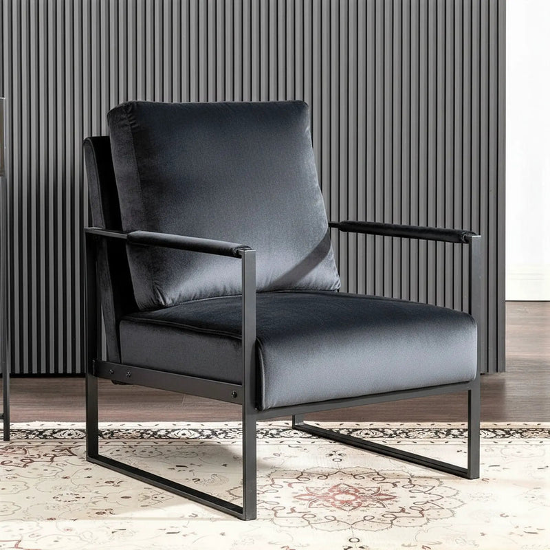 Classic Mid Century Modern Accent Chair With Durable Square Metal Frame, Armchair by Unique Piece Furniture