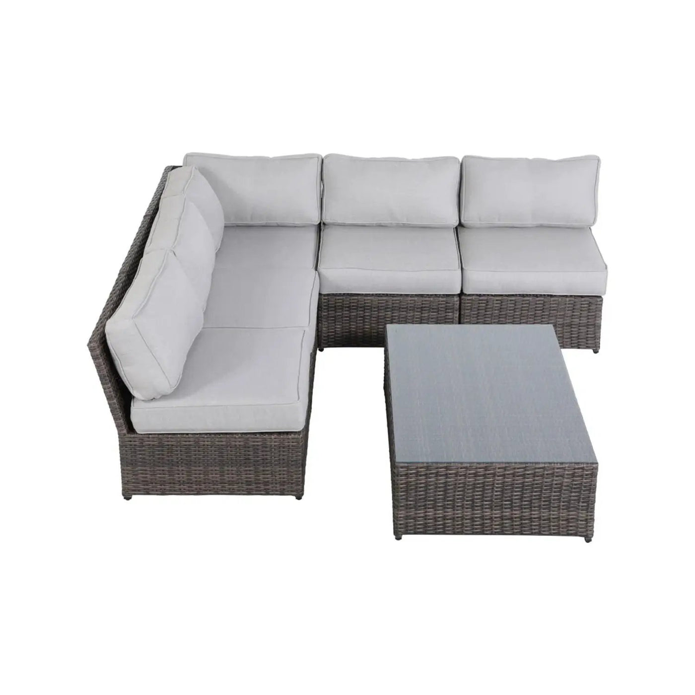 Comfortable Modern Patio Rattan Sectional Set With Cushions by HouseOfZazla