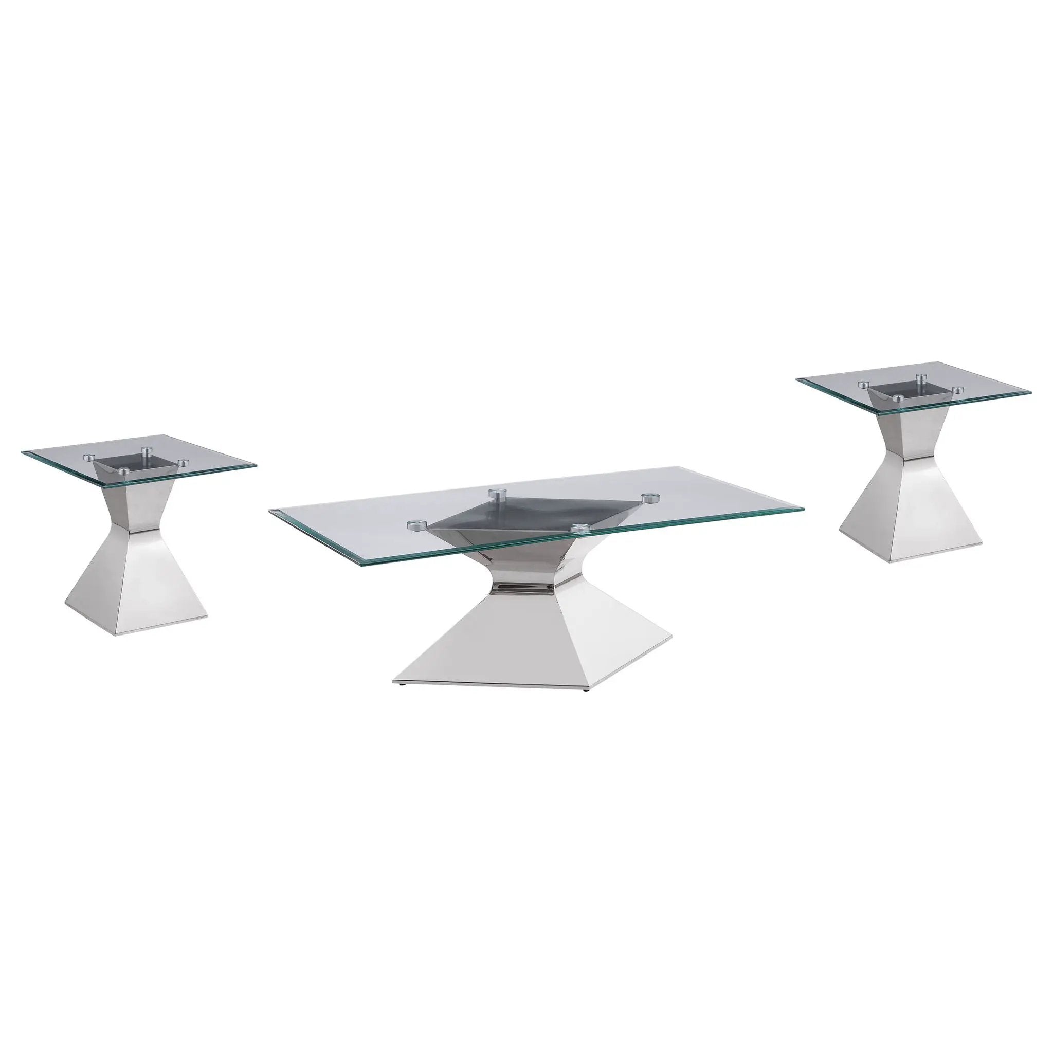 Jenny 3-piece Rectangular Coffee and End Table Set Chrome by Unique Piece Furniture