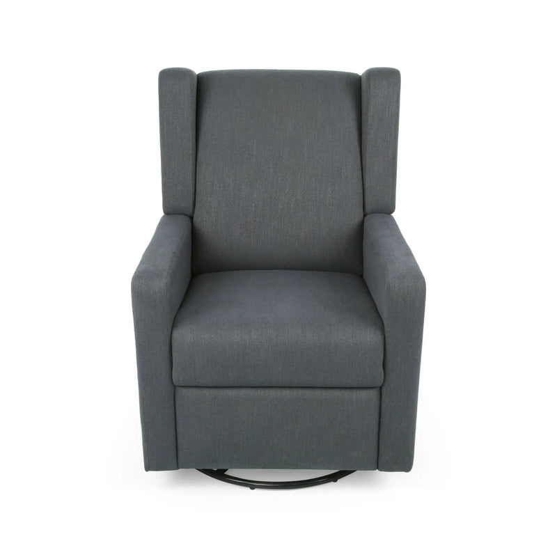 Landau Contemporary Fabric Upholstered Swivel Recliner by HouseOfZazla