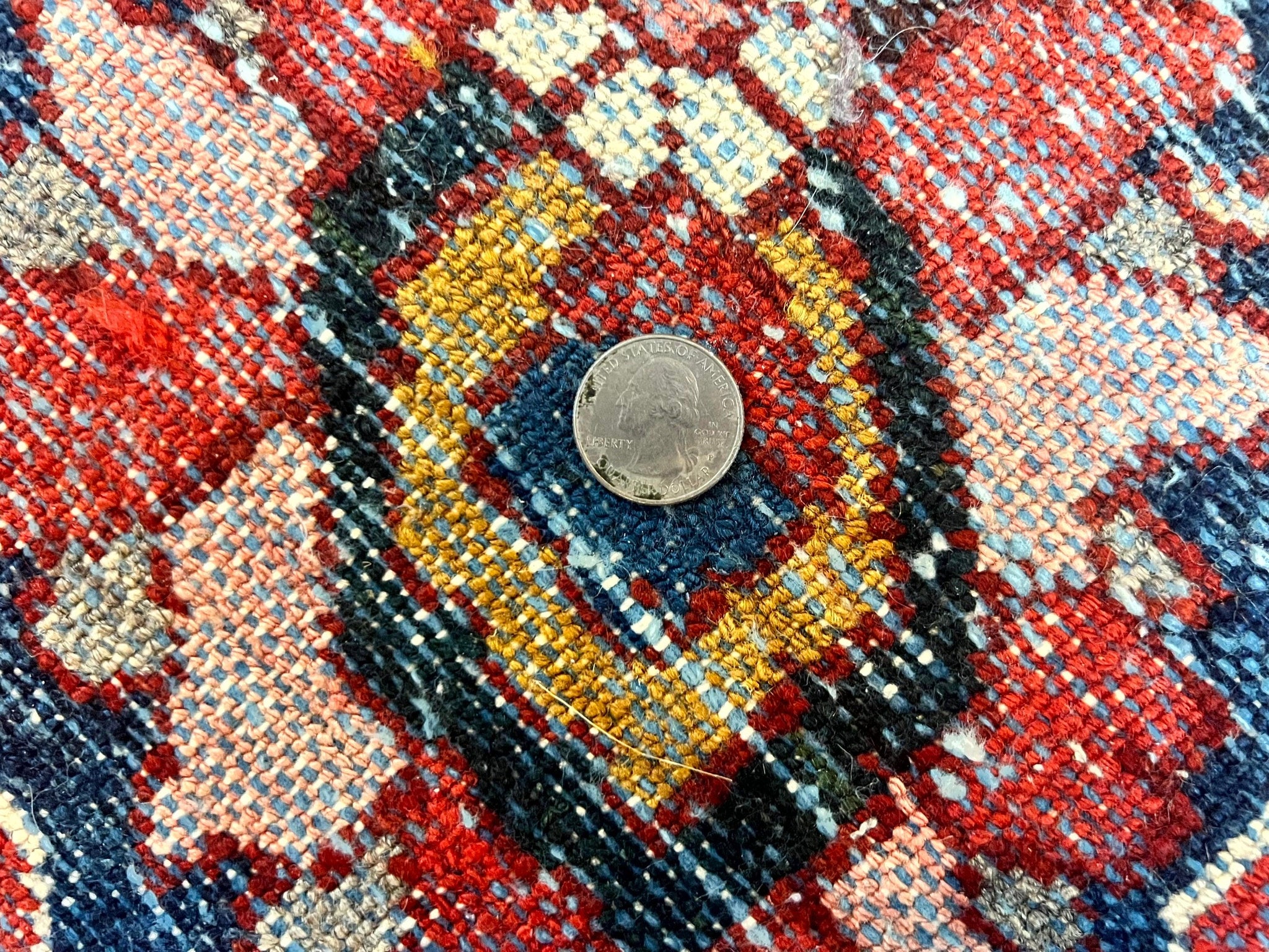 Large Persian Bakhtiari Rug 10x14, Rare Perisan Tribal Rug, Red Blue Ivory Multicolor, Hand Knotted, Semi Antique Carpet by Jewel Rugs