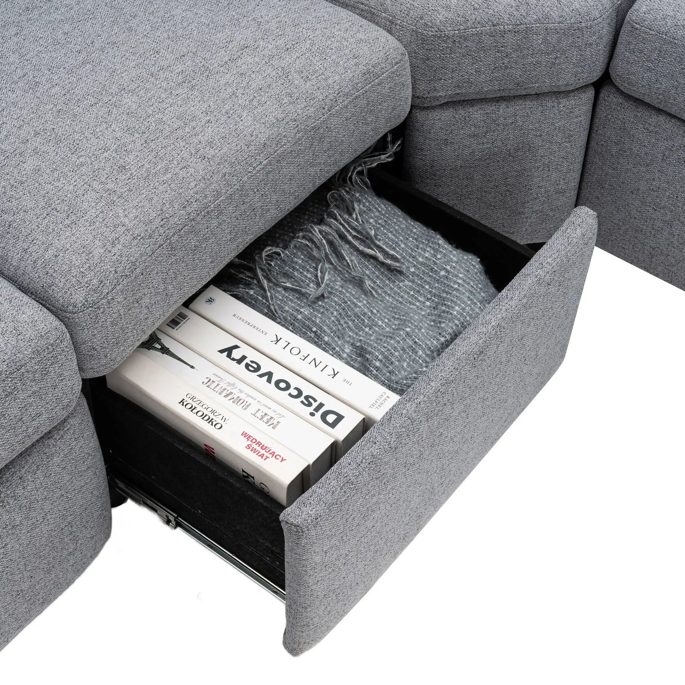 Power Recliner Sectional Sofa Home Theater Reclining Sofa With Two USB Ports, Two Storage Drawers For Living Room by HouseOfZazla