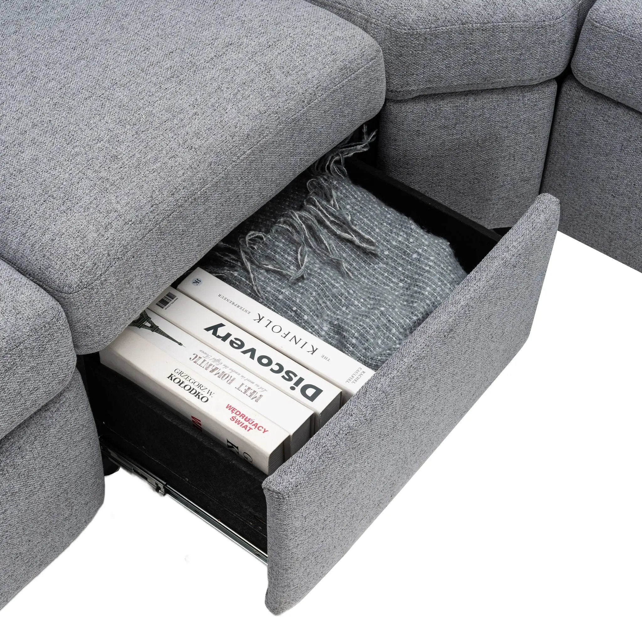 Power Recliner Sectional Sofa Home Theater Reclining Sofa With Two USB Ports, Two Storage Drawers For Living Room by HouseOfZazla
