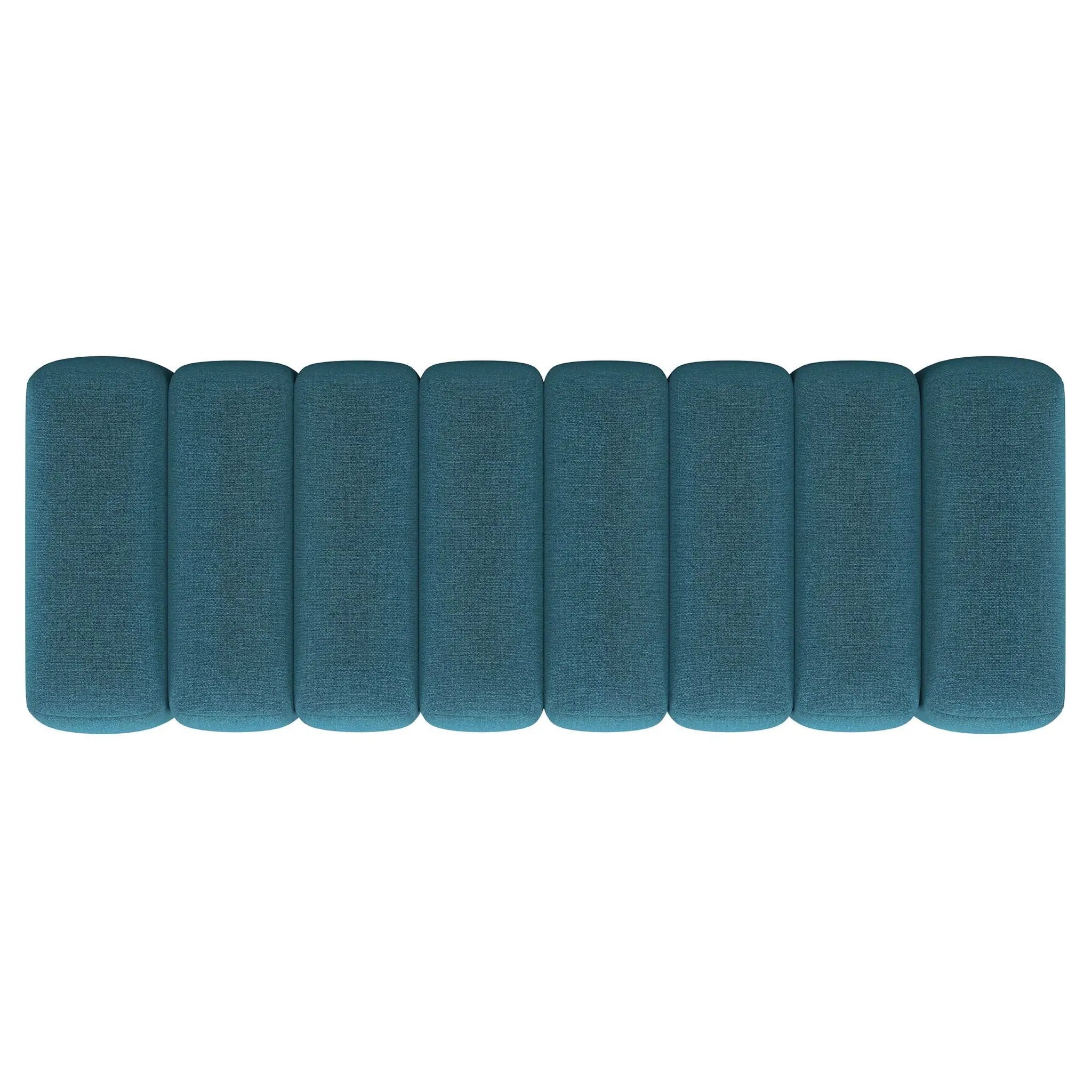 Summer Fabric Upholstered Tufted Accent Bench Peacock Blue by Unique Piece Furniture