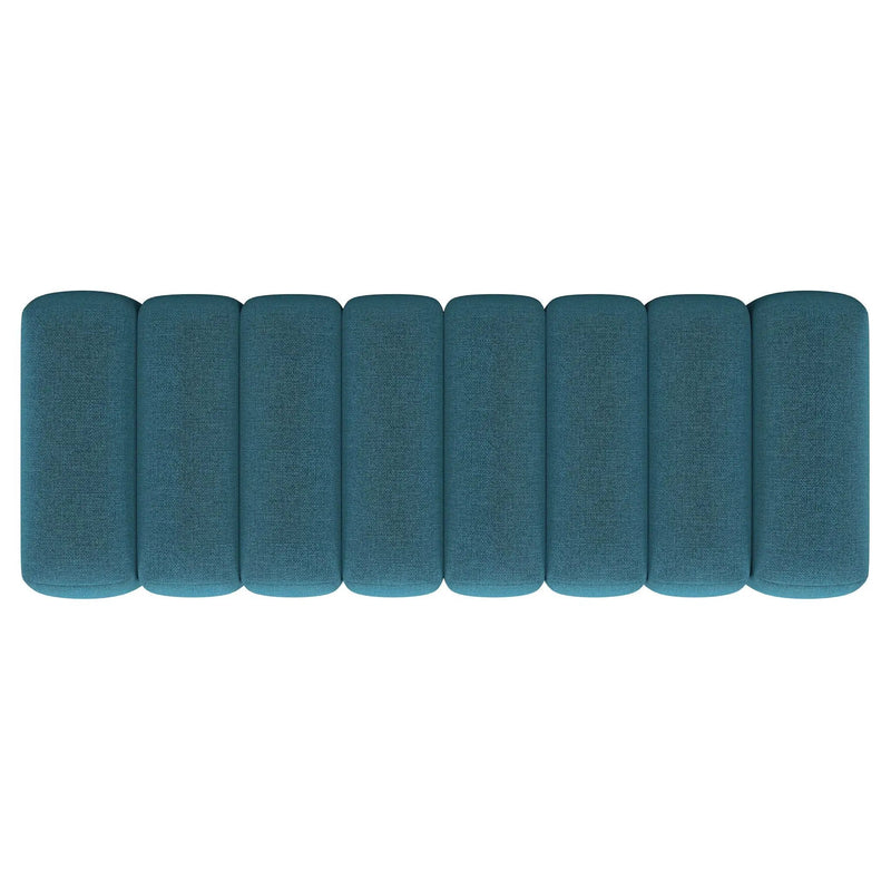 Summer Fabric Upholstered Tufted Accent Bench Peacock Blue by Unique Piece Furniture