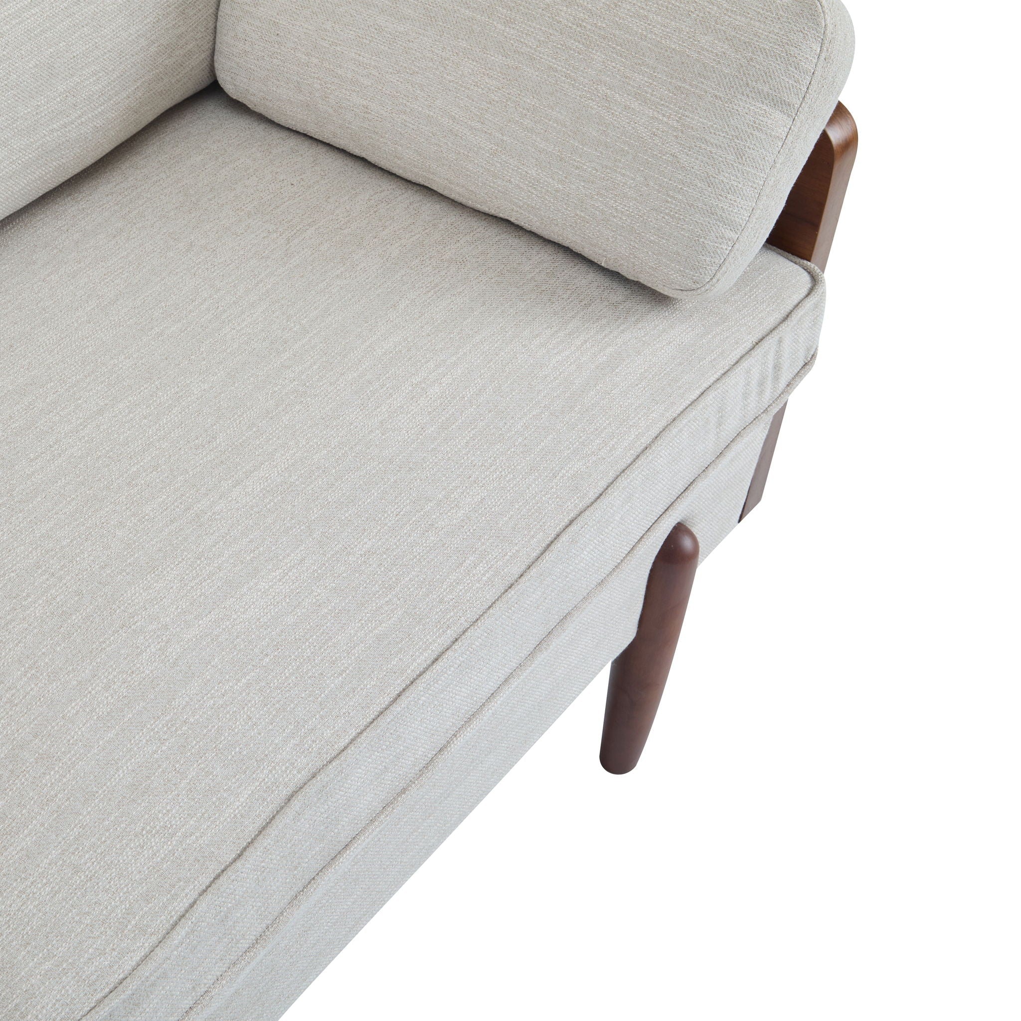 Mid Century Moderne Sofa With Wood Sides by HouseOfZazla