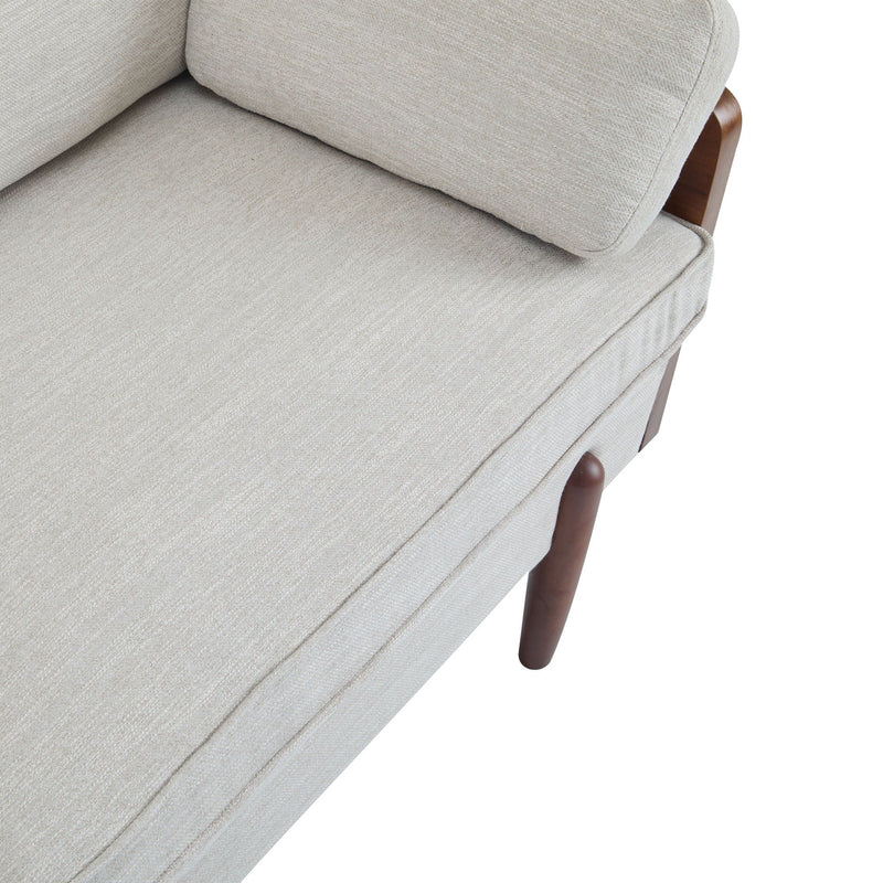 Mid Century Moderne Sofa With Wood Sides by HouseOfZazla