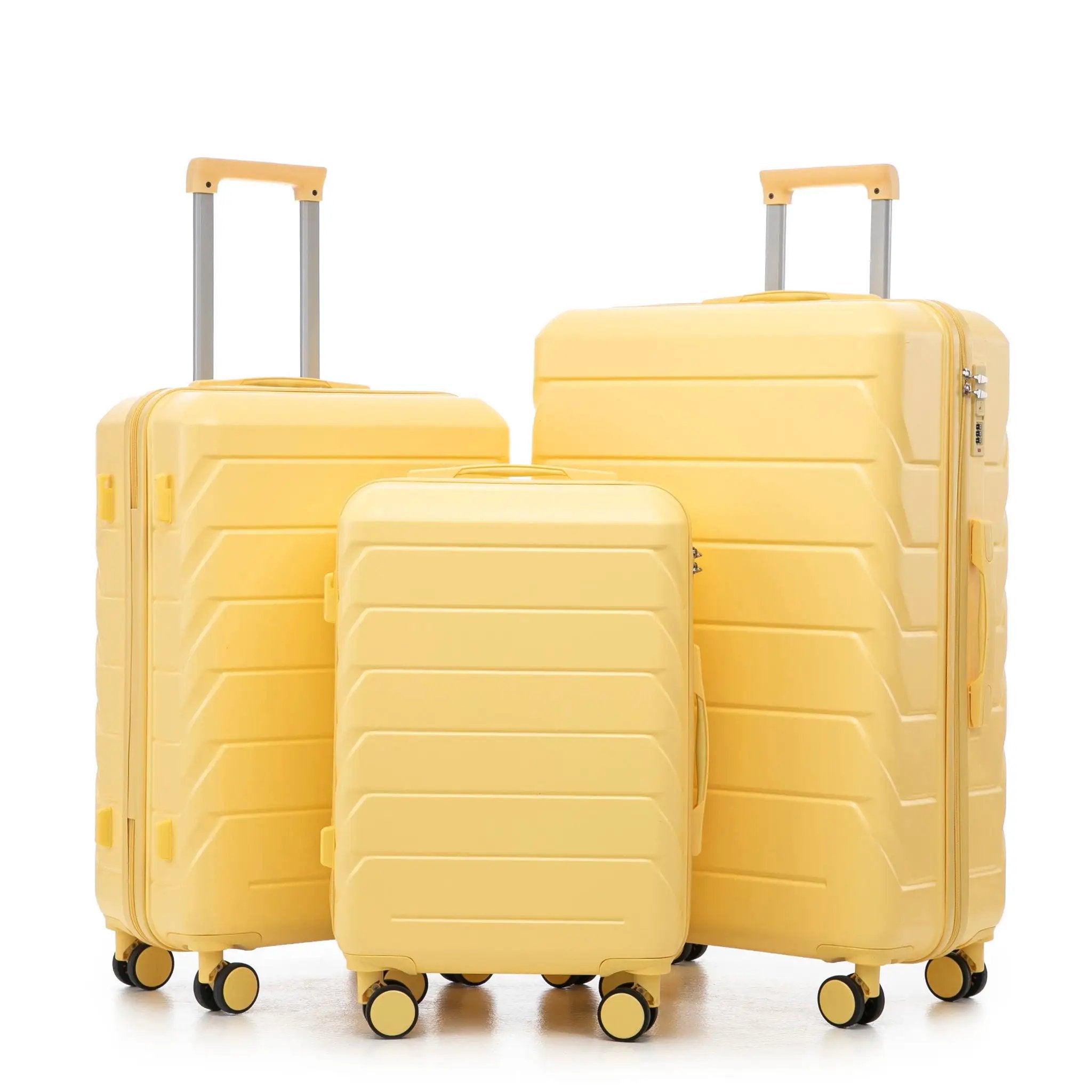 3 Pieces Set 20" / 24" / 28" Spinner Wheel Luggage With Combination Lock by HouseOfZazla
