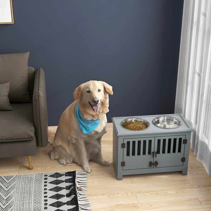 PawHut Large Elevated Dog Bowls with Storage Cabinet by HouseOfZazla