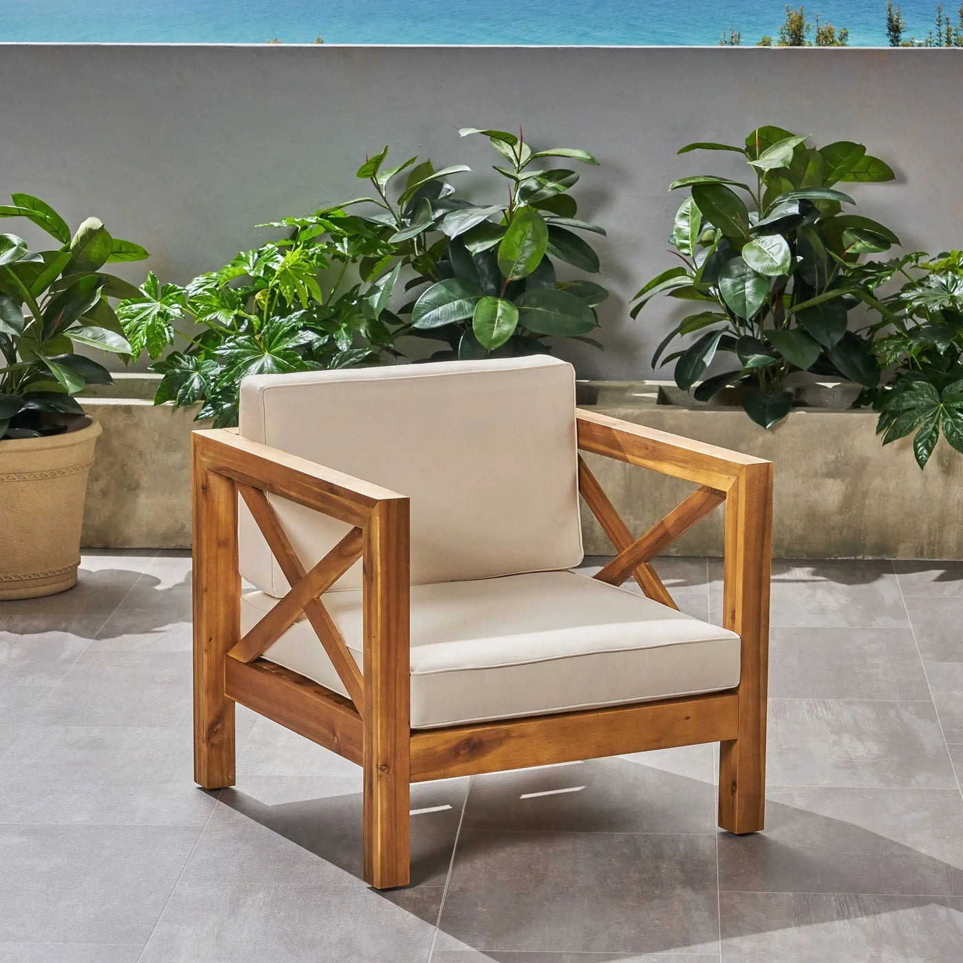 Brava Mid-Century Modern Club Chair with Water Resistant Cushions by HouseOfZazla
