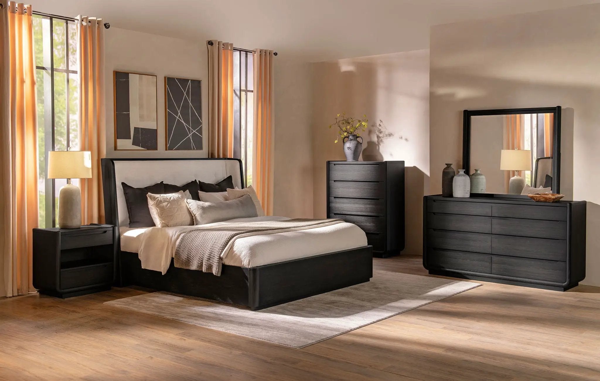 Leandro 5-piece California King Bedroom Set Burnished Black by Unique Piece Furniture