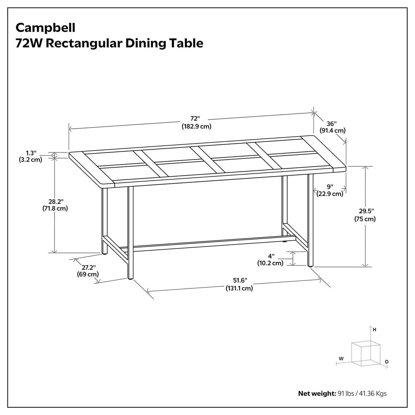 Campbell - Handcrafted Dining Table by Unique Piece Furniture