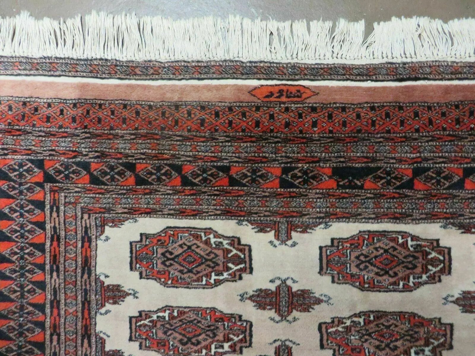 4' X 6' Vintage Handmade Bokhara Turkoman Pakistan Wool Rug Carpet Nice by Jewel Rugs