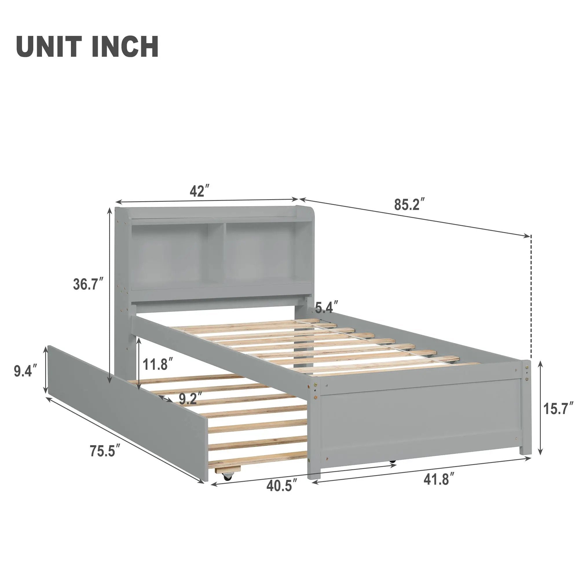 Twin Bed With Trundle, Bookcase by HouseOfZazla