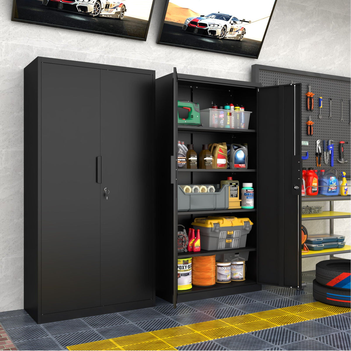 2 Door File Cabinet With Lock, 4 Adjustable Shelves, Heavy-Duty, photo 13 of 21