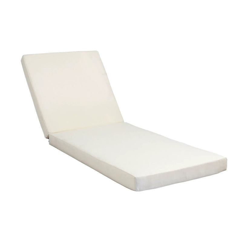 Premium Acacia Wood Lounge Chaise Set With Water Resistant Cushions, Adjustable Recline - Cream / Teak by HouseOfZazla