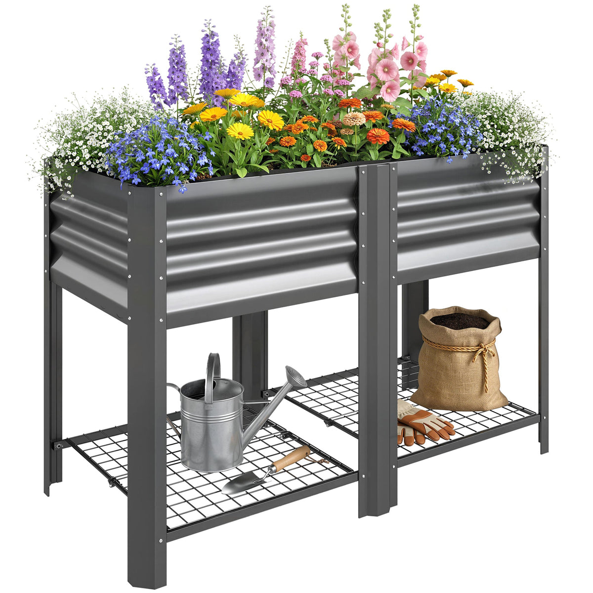 Outsunny Galvanized Steel Raised Garden Bed, photo 3 of 10