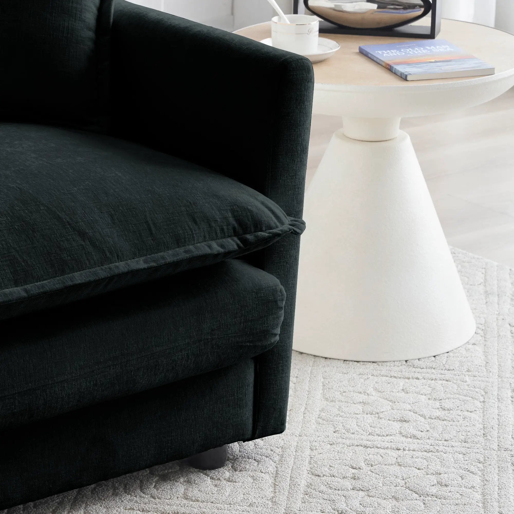 Chenille Fabric Ottomans Footrest to Combine with Sofas by HouseOfZazla