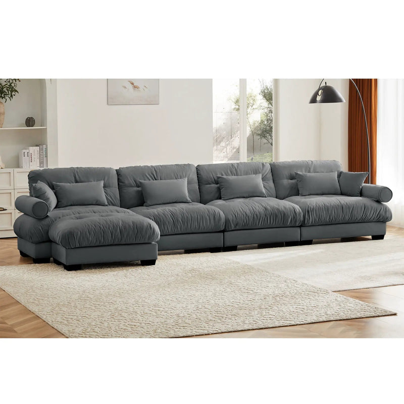 Super Comfort Oversized Modular Sectional Sofa With Movable Ottoman by Unique Piece Furniture