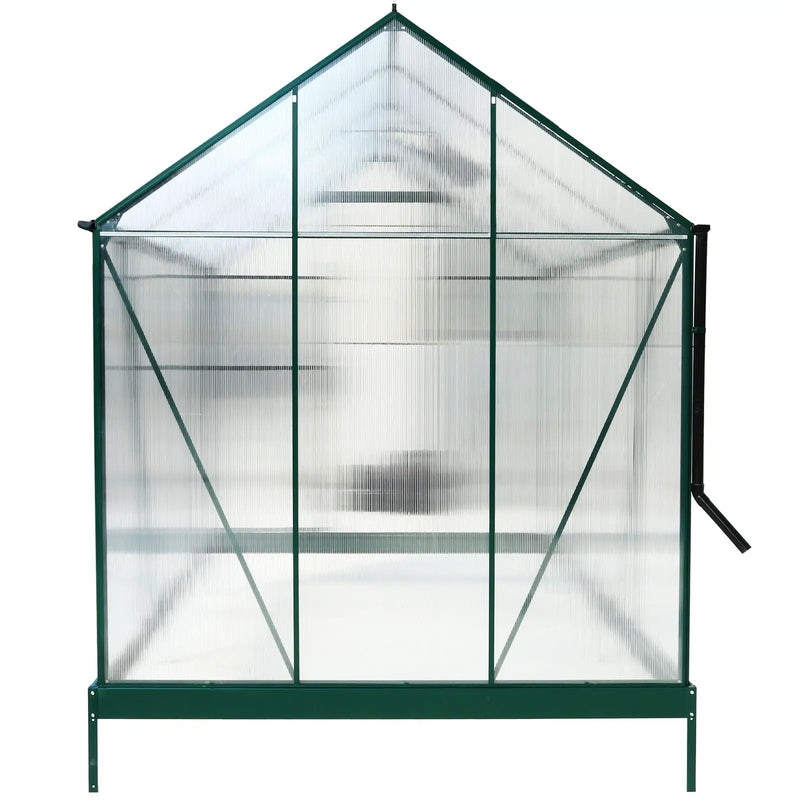 Polycarbonate house, Heavy Duty Outdoor Aluminum Walk-In House Kit With Rain Gutter, Vent And Door For Backyard Garden by HouseOfZazla