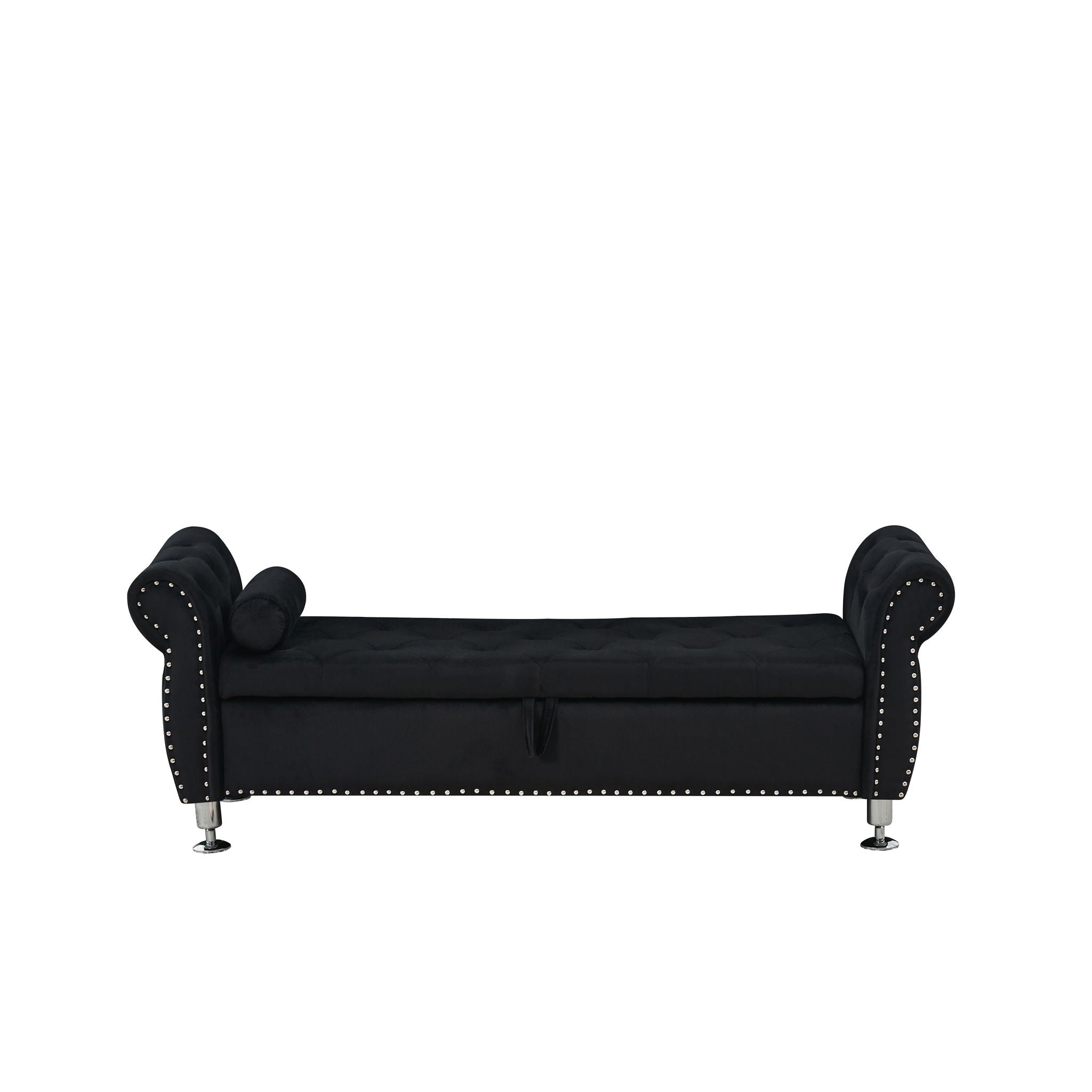 Storage Bench With Crystal Buttons And 1 Pillow For Bedroom by HouseOfZazla