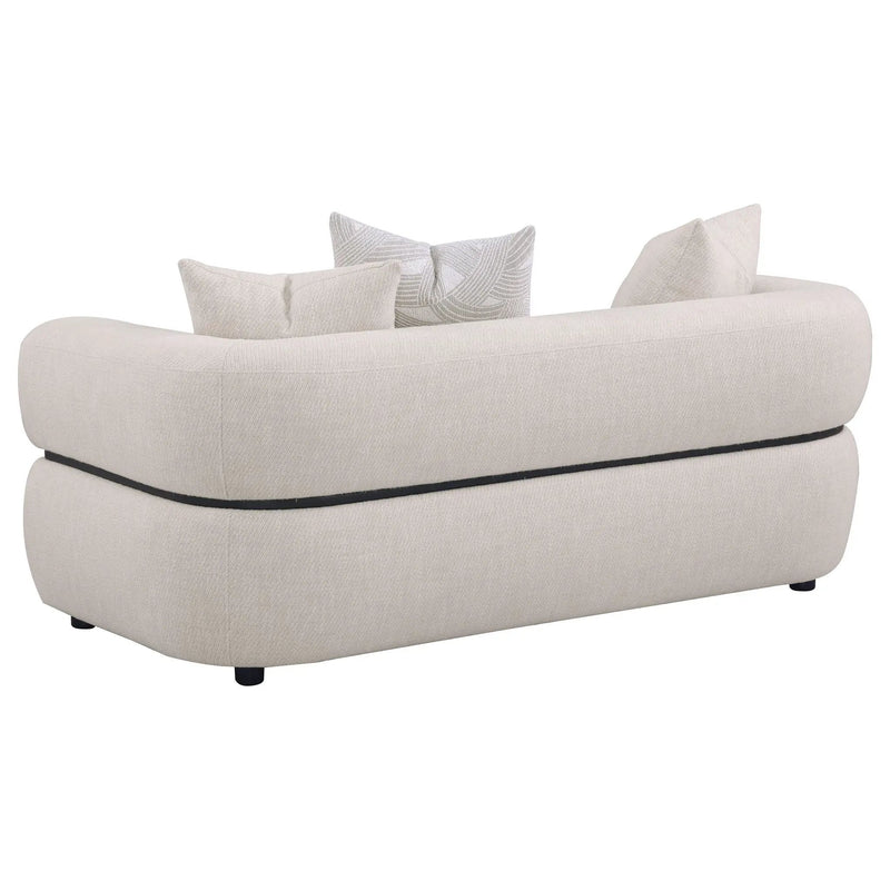Jeanette 73-inch Fabric Upholstered Round Arm Loveseat Beige by Unique Piece Furniture