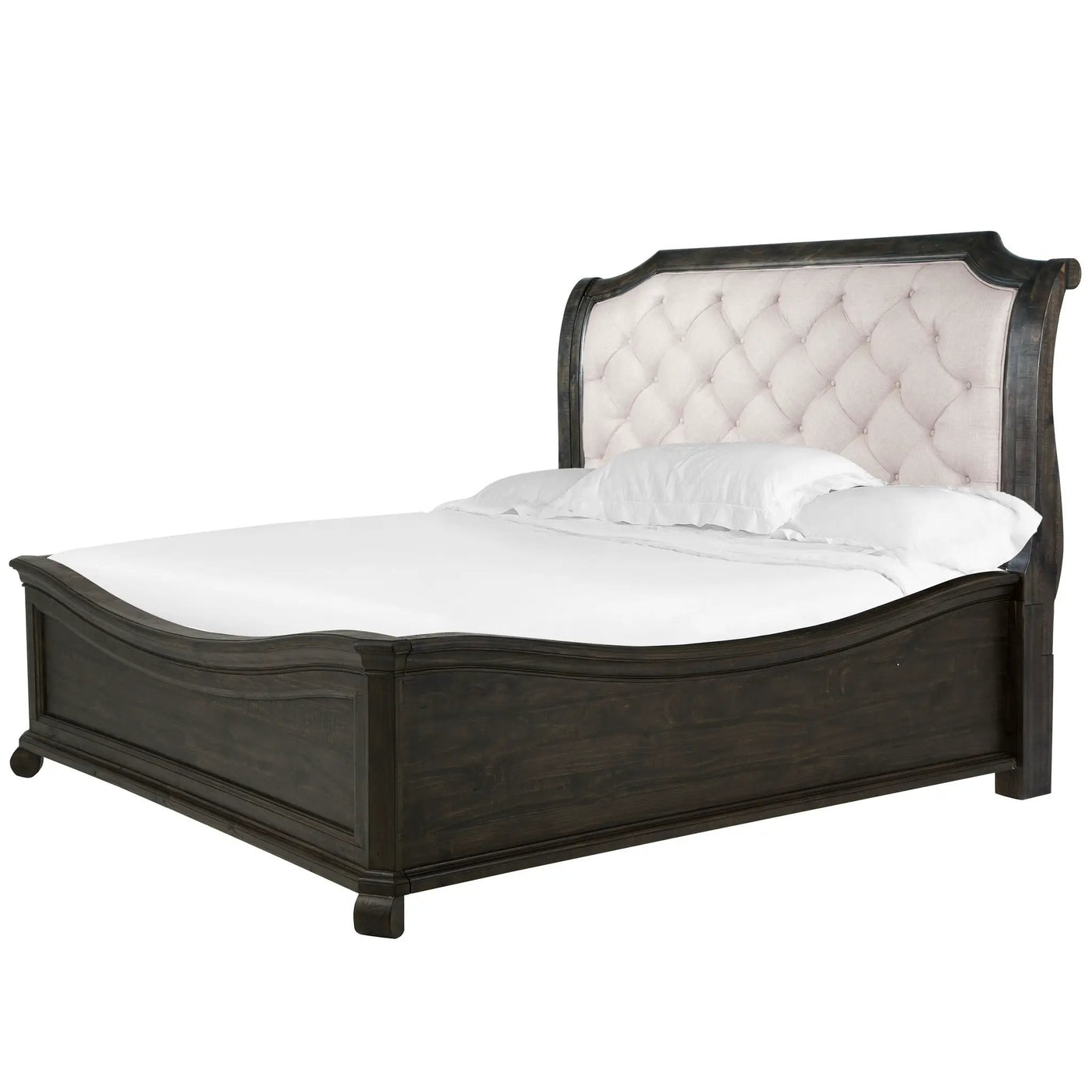 Bellamy - Complete Sleigh Bed With Shaped Footboard by Unique Piece Furniture