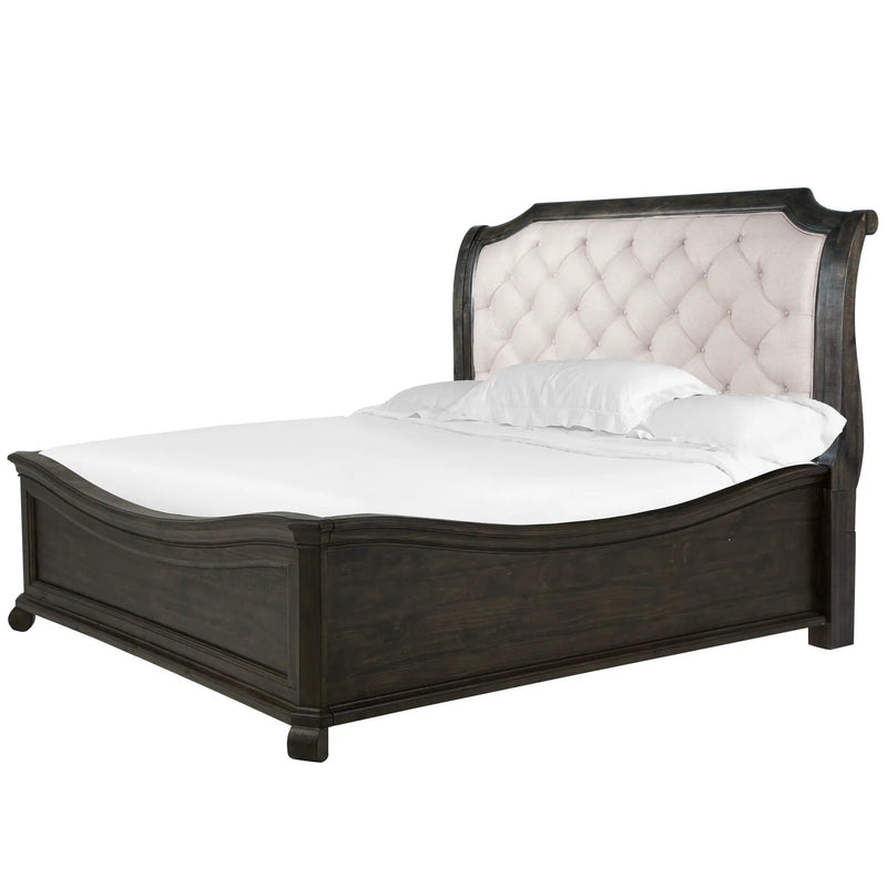 Bellamy - Complete Sleigh Bed With Shaped Footboard by Unique Piece Furniture