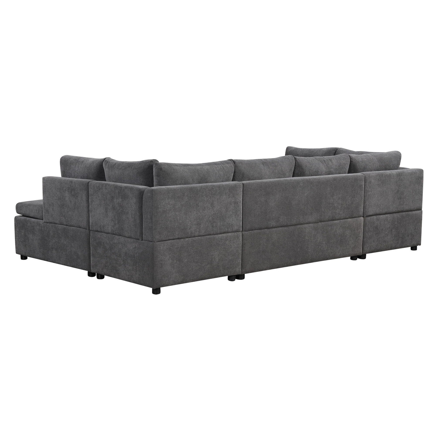 Oversized Sectional Sofa U-Shaped Sofa Couch Pull-Out Sofa Bed With Two Throw Pillows For Living Room by HouseOfZazla