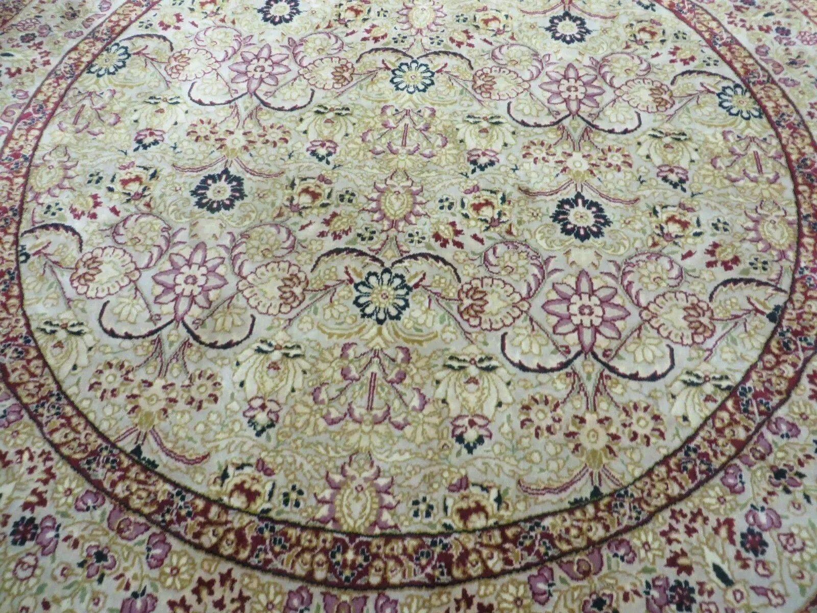 6' Handmade Fine Indian Wool Rug Carpet Round Silk Accent Beauty by Jewel Rugs