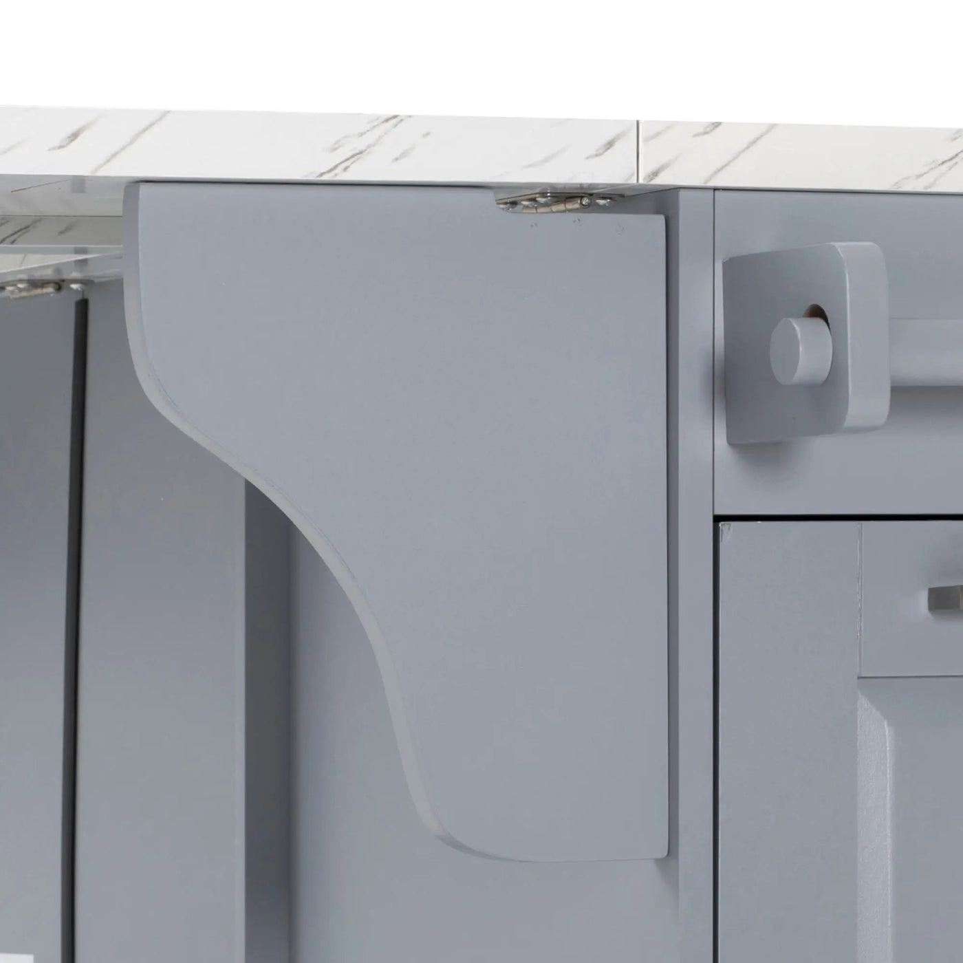 K&K Kitchen Island with Storage Tilt Trash Can Cabinet by HouseOfZazla