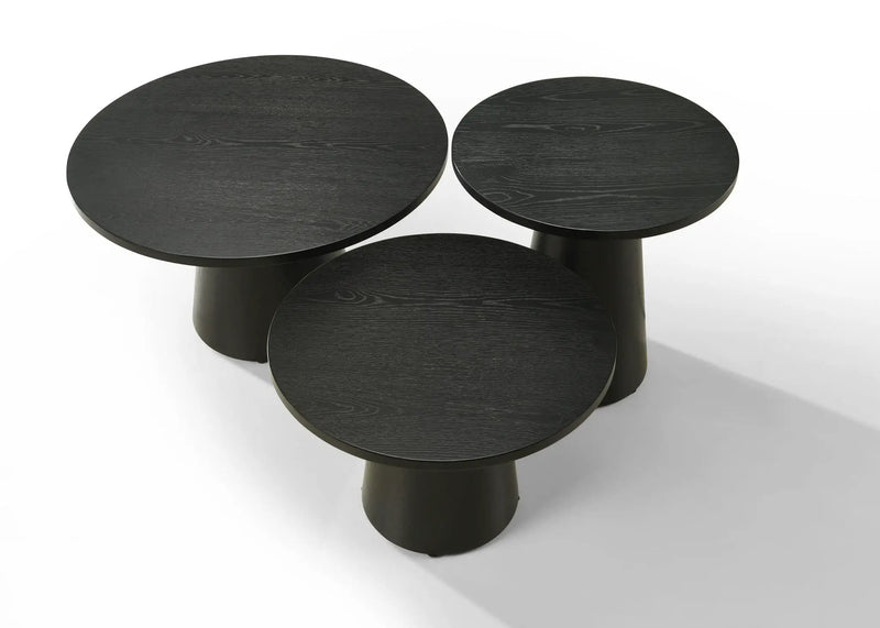 Jasper - 3 Piece Coffee, End, And Console Table (Set of 3) - Ebony Black by HouseOfZazla