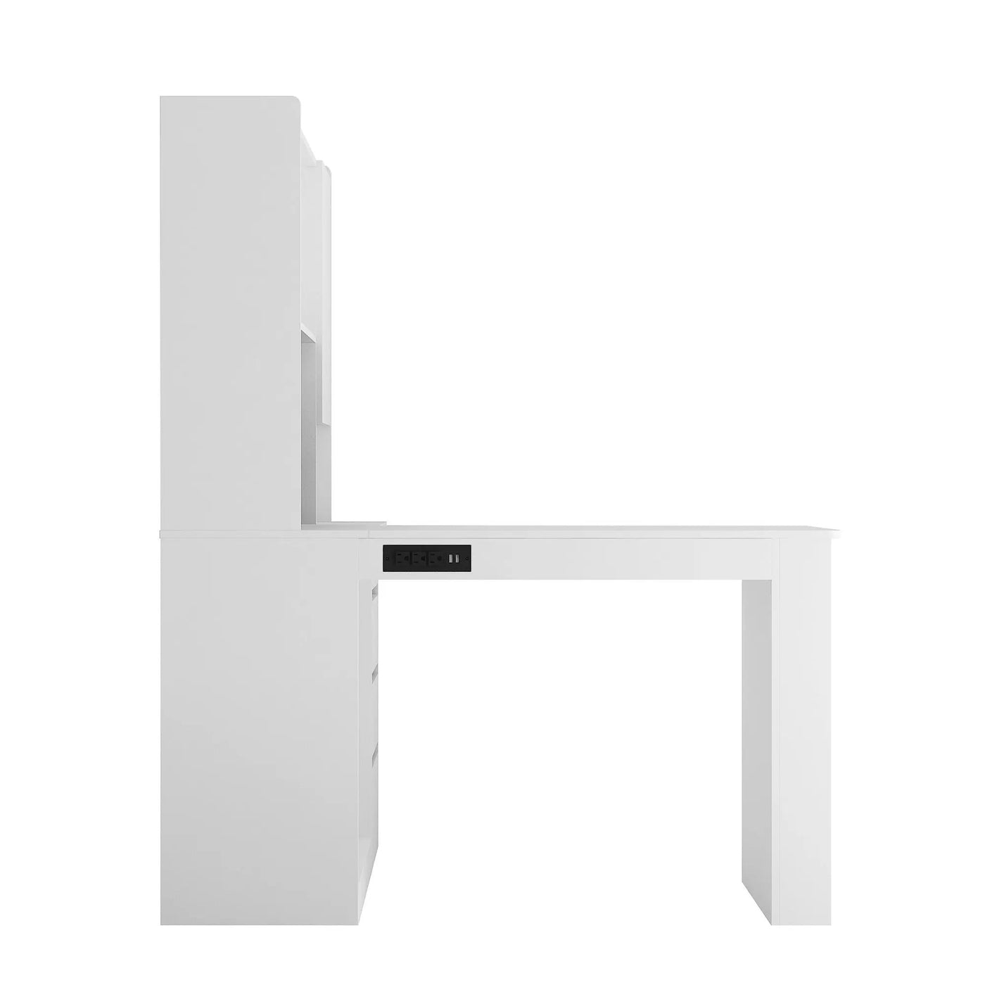L Shaped Desk with Charger and Drawers by HouseOfZazla