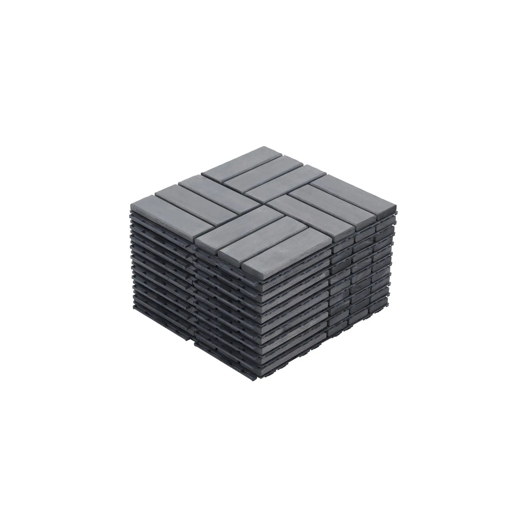 Acacia Wood Interlocking Deck Tiles Checker Pattern For Outdoor Flooring by HouseOfZazla
