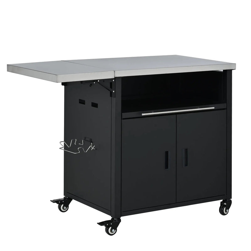 Foldable Outdoor Prep Station BBQ Cart Patio Dining Cart by HouseOfZazla