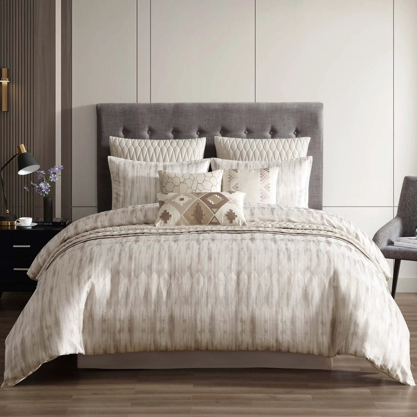 Milan 10 Pc Jacquard Comforter & Coverlet Ensemble by HouseOfZazla