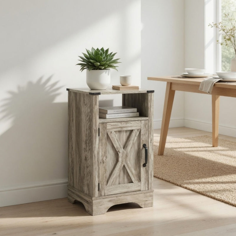 Farmhouse Nightstand, Charging Station & Storage by HouseOfZazla