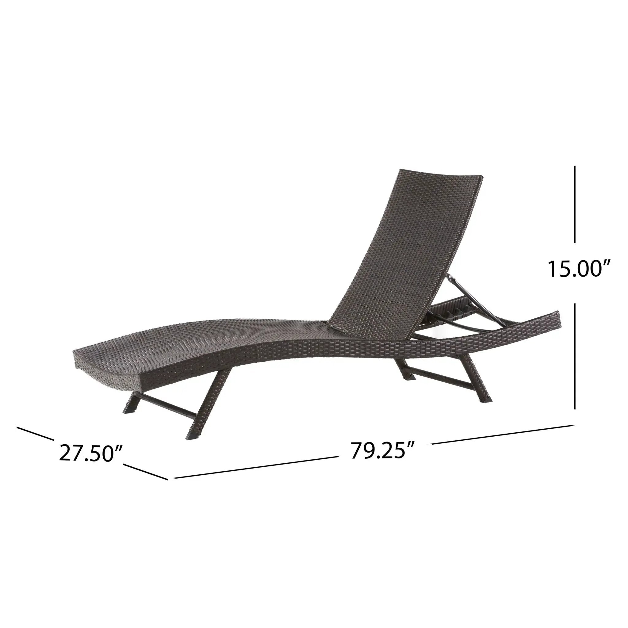 Kauai Modern Style PE Wicker Chaise Lounge - Brown Multi by HouseOfZazla