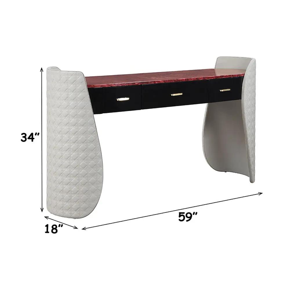 Jamonica - Vanity Desk - Gray & Dark Brown by Unique Piece Furniture