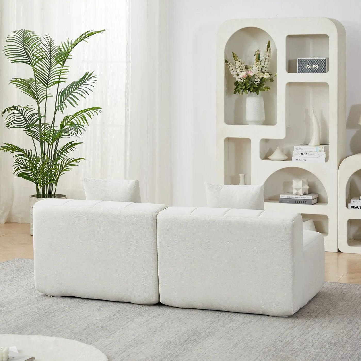 Modular Sectional Sofa With 2 Pillows, Symmetrical Design by HouseOfZazla