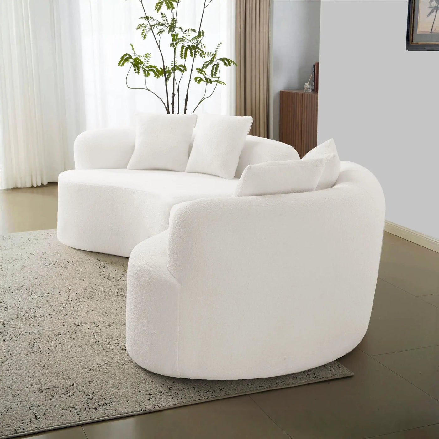 Curved 4 Seater Full Compression Sponge Sofa by HouseOfZazla
