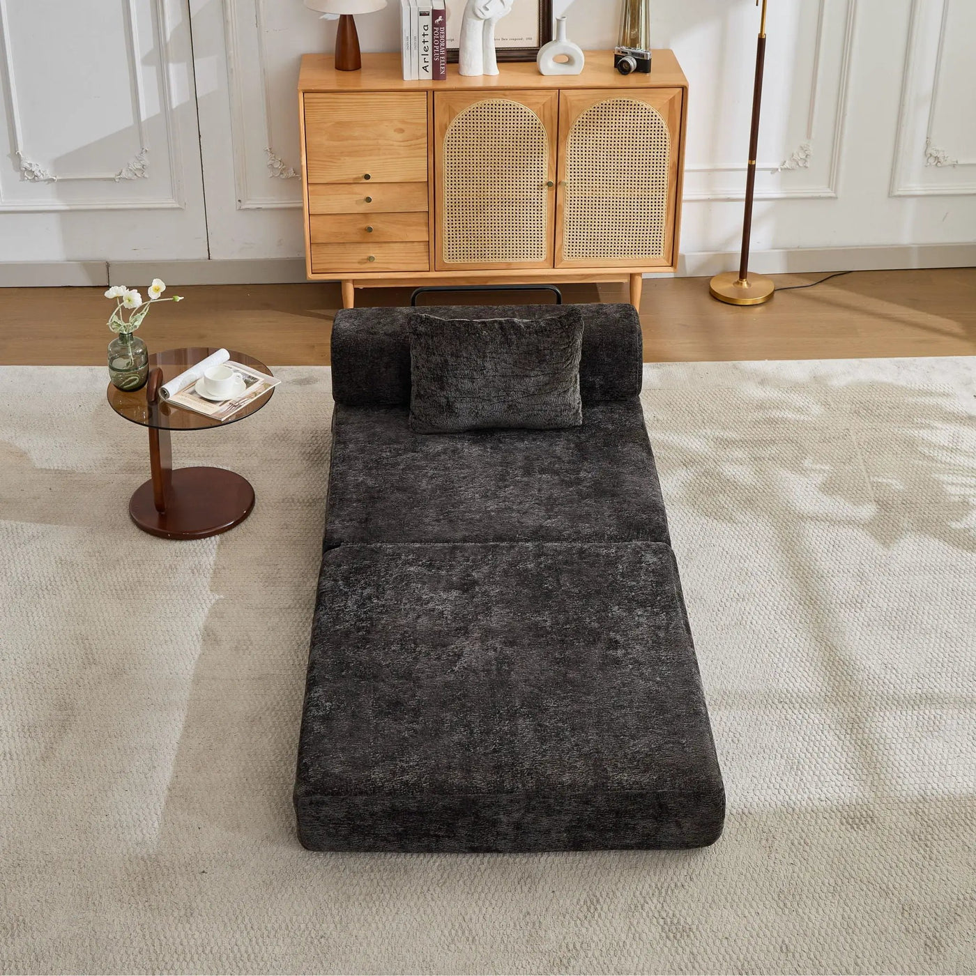 Convertible Floor Sofa Bed With Fixed Shape Frame For Living Room by HouseOfZazla