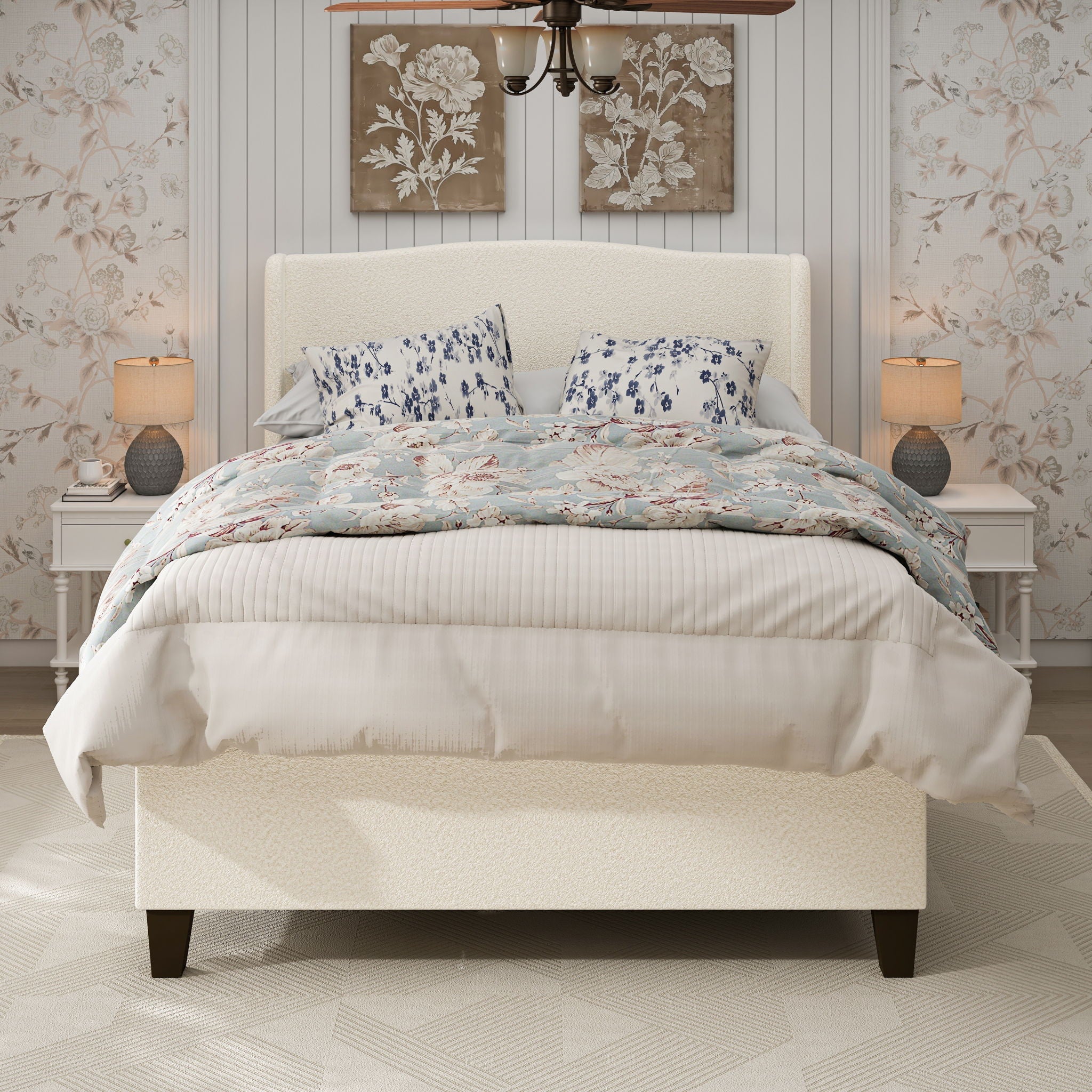 Platform Bed Frame With Tall Headboard And High Footboard by HouseOfZazla